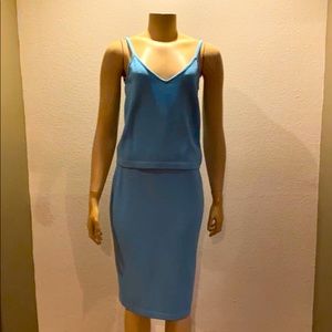 St. John two piece baby blue knit size 8